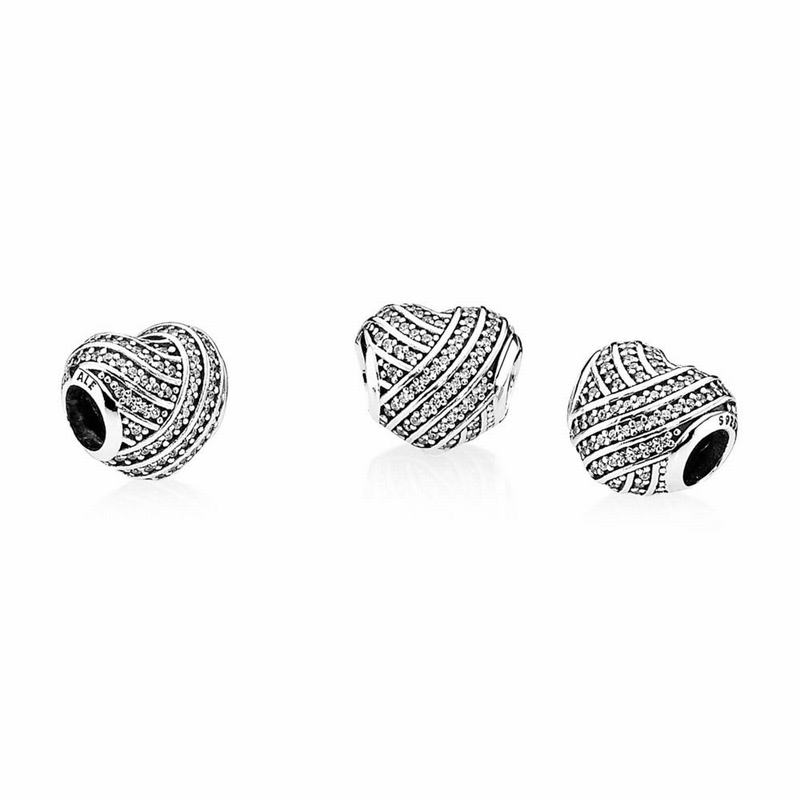 Pandora Love Lines Charm Ireland - Sterling Silver/Cubic Zirconia - 728194YCU